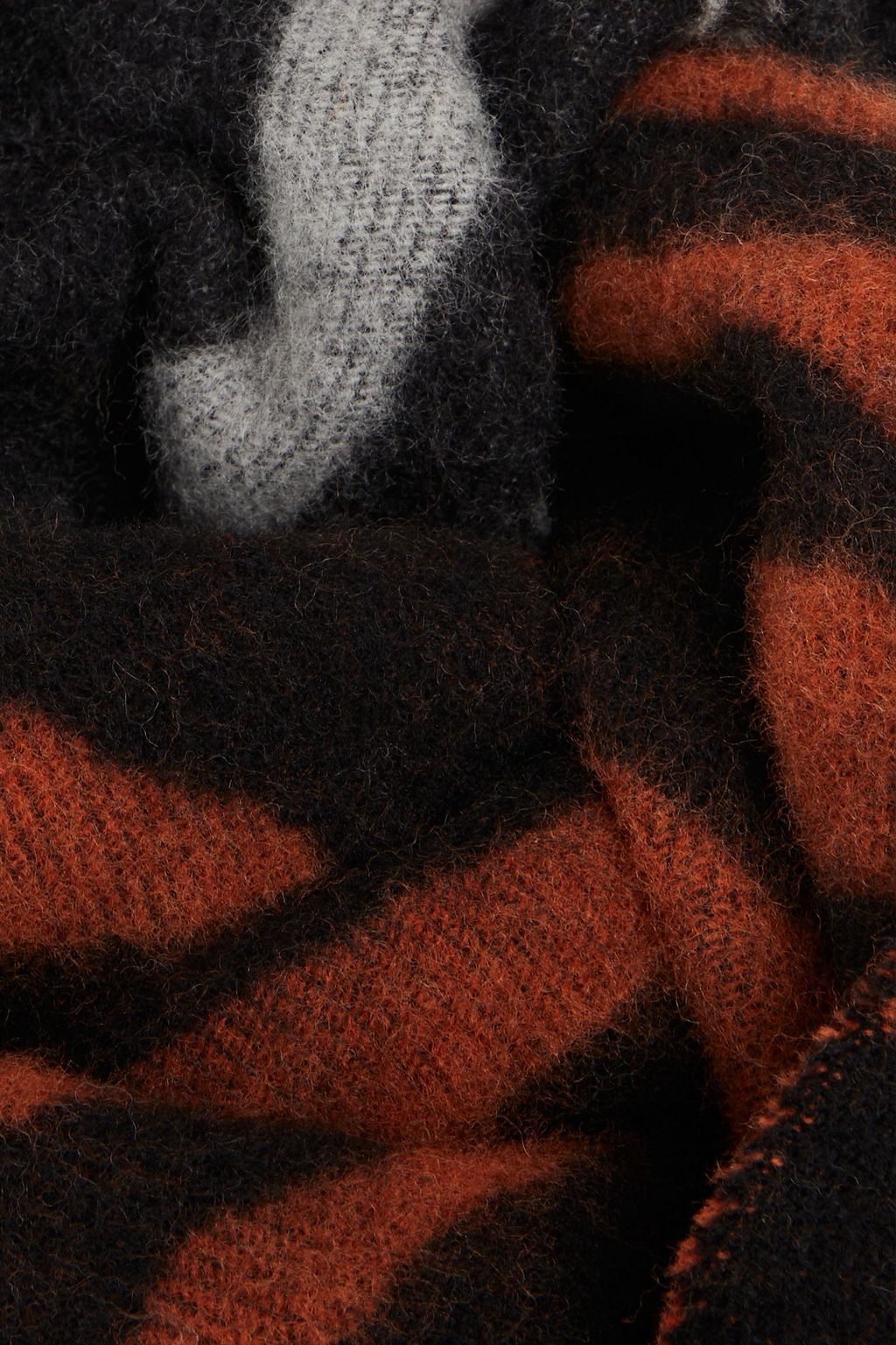 KENZO Tiger-print wool-blend scarf