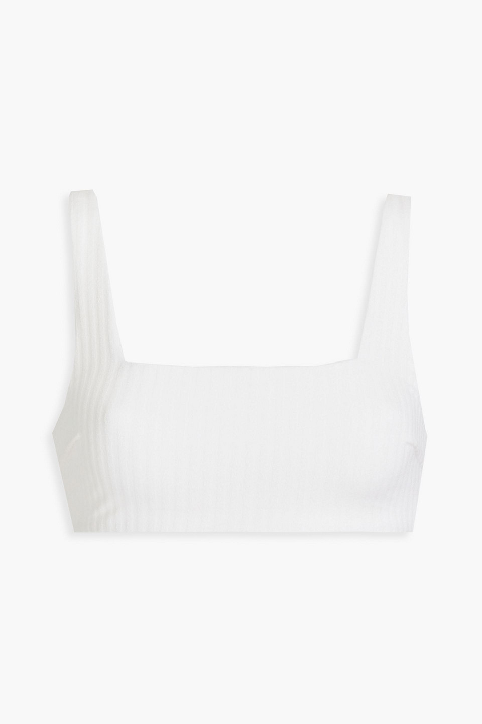Onia Amber Ribbed Terry Bikini Top In Ivory