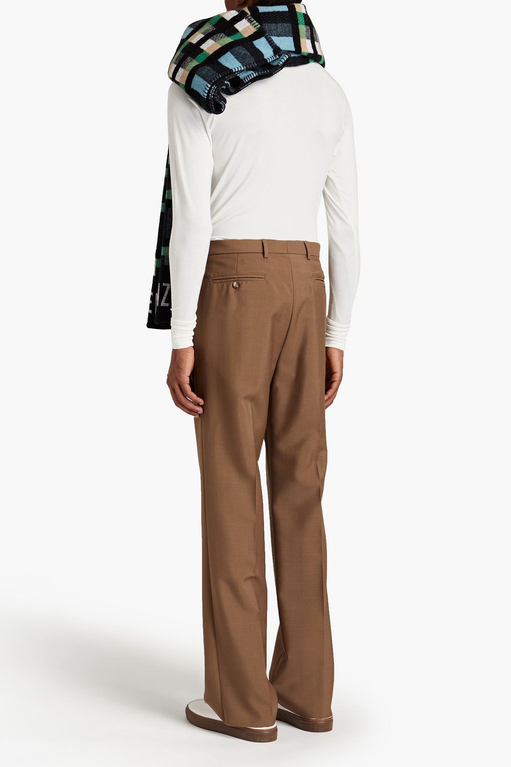 KENZO Schal aus Woll-Jacquard mit Karomuster