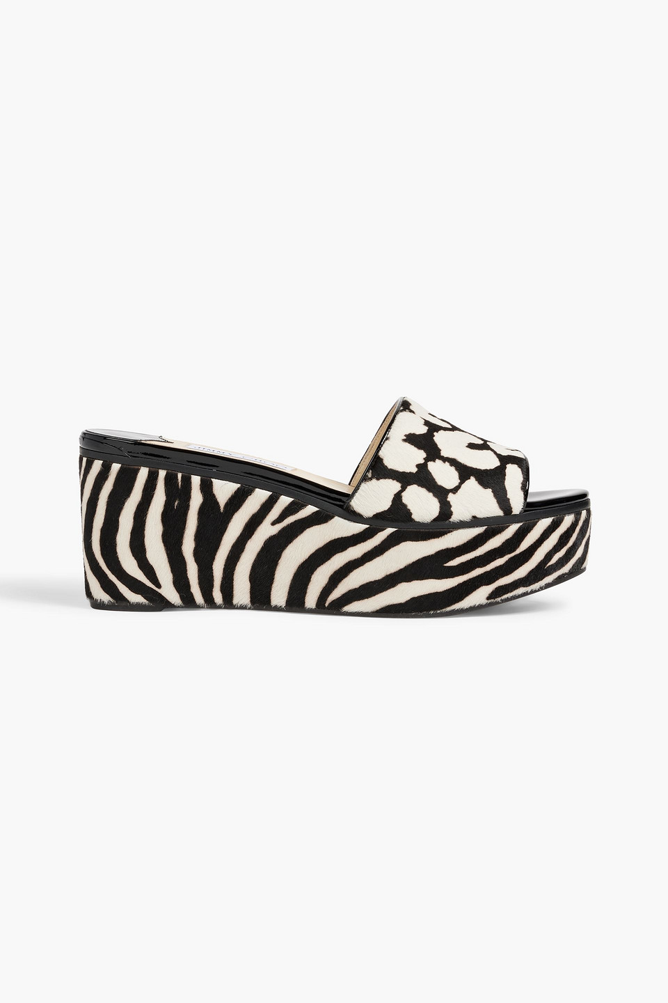 Jimmy Choo Printed Calf Hair Platform Slides In Animal Print