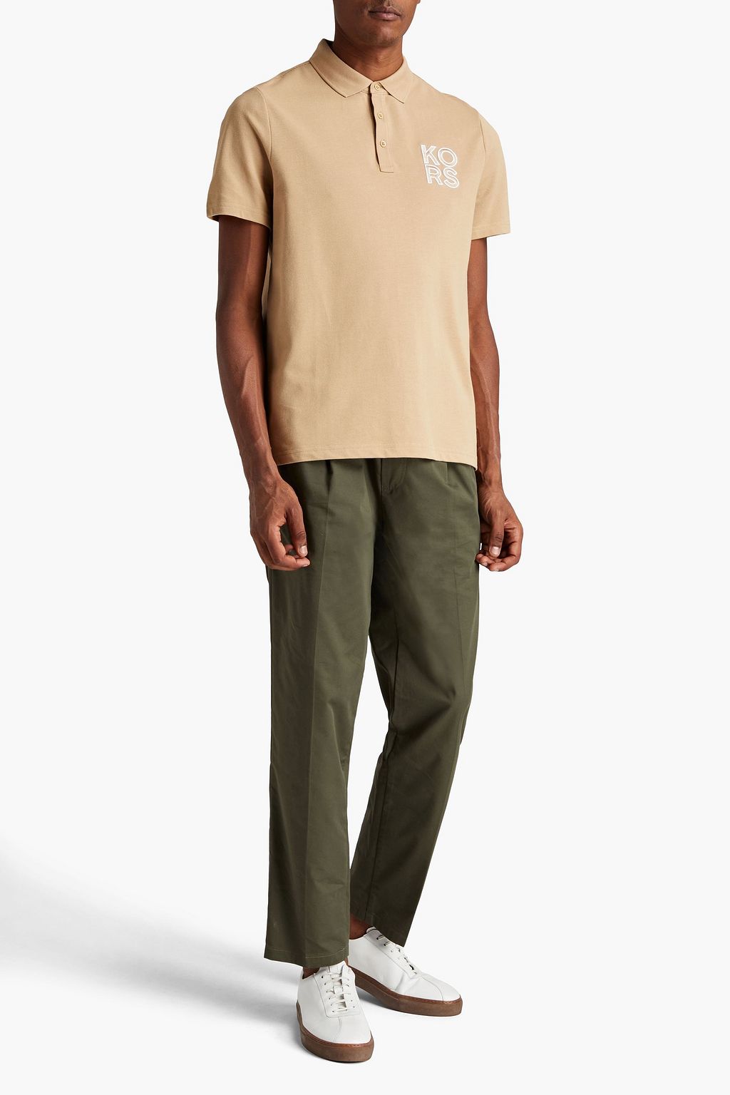 MICHAEL KORS Logo-embroidered cotton-piqué polo shirt
