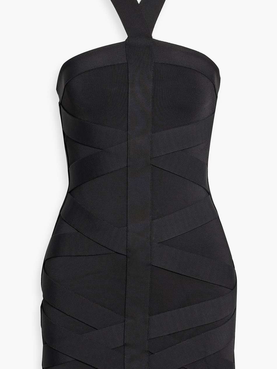 stretch-knit halterneck mini dress