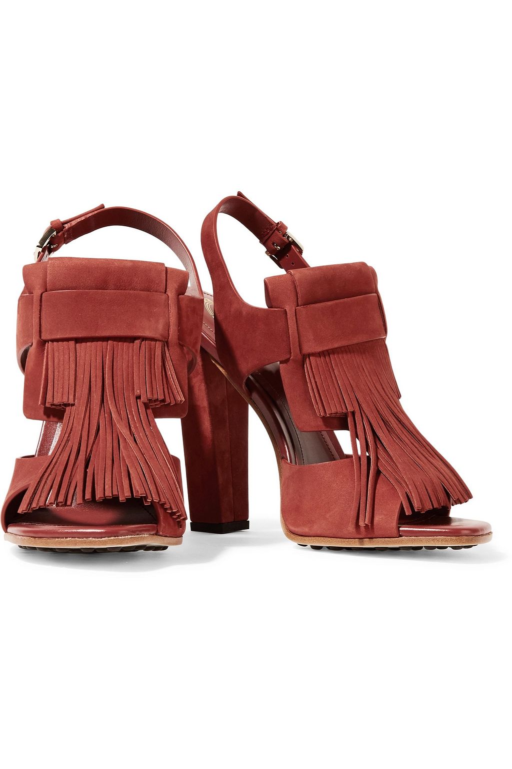 TOD'S Fringed suede sandals