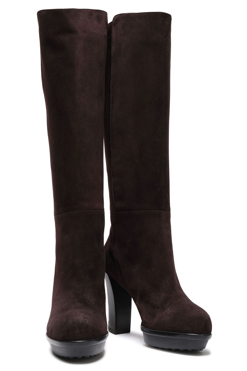 TOD'S Suede platform knee boots