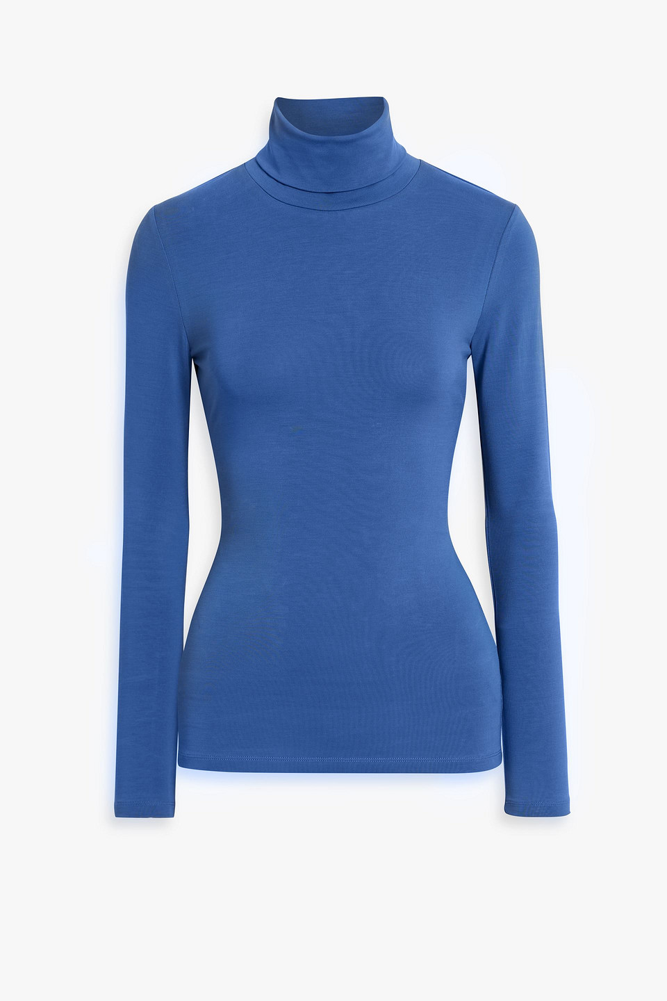 Iris & Ink Hazel Stretch-lyocell Jersey Turtleneck Top In Blue | ModeSens