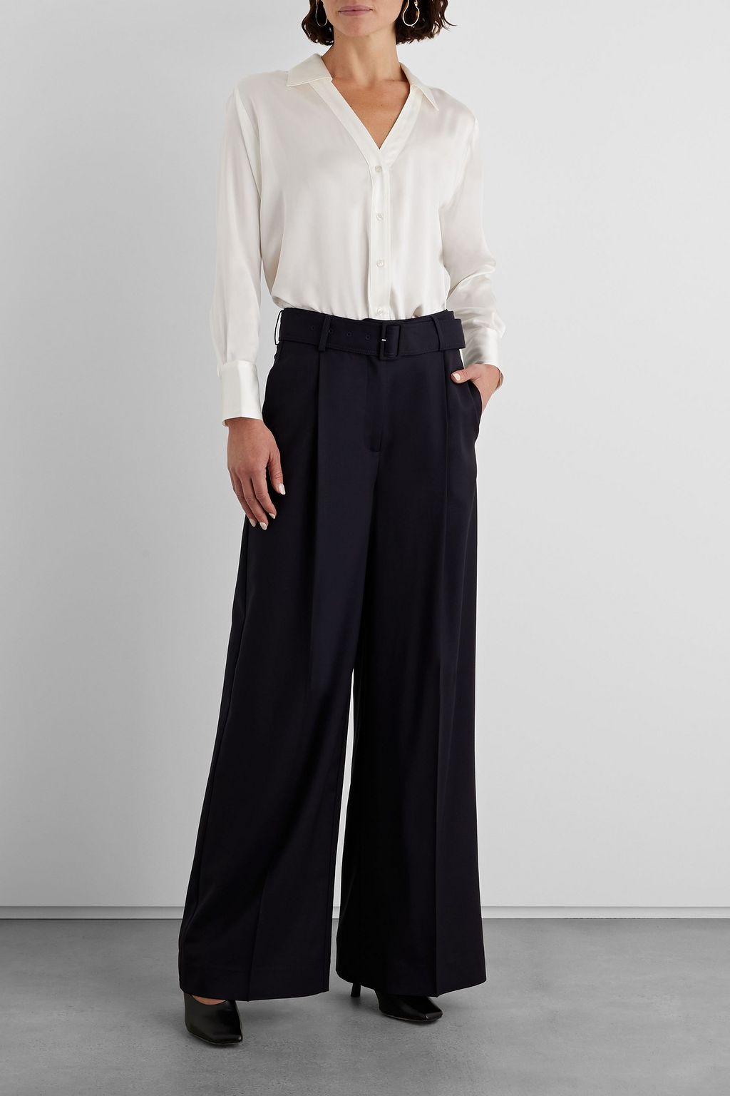 IRIS & INK Margaret organic silk-satin shirt