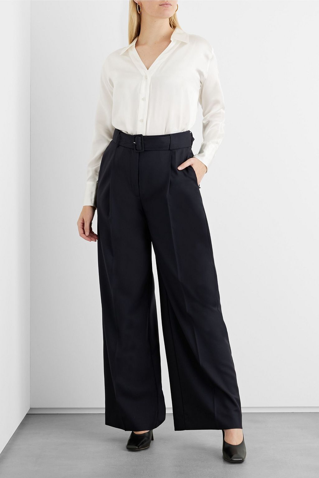 IRIS & INK Margaret organic silk-satin shirt