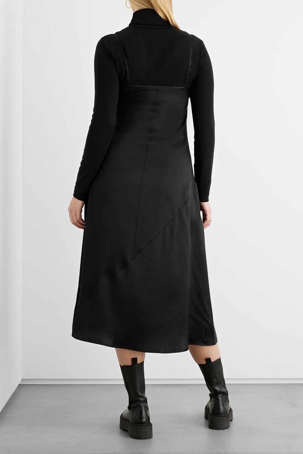 IRIS & INK Ella organic silk-satin midi slip dress