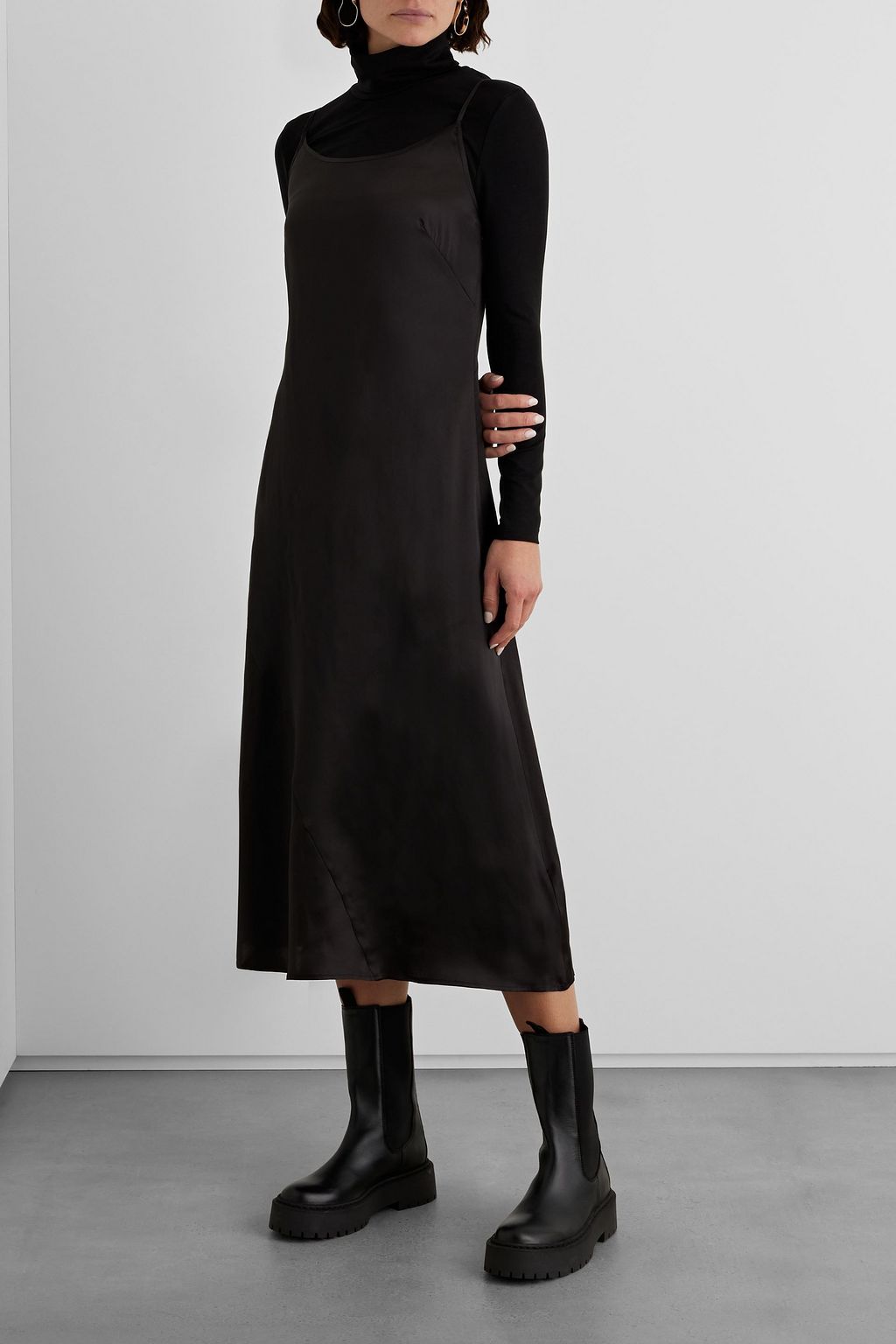 IRIS & INK Ella organic silk-satin midi slip dress
