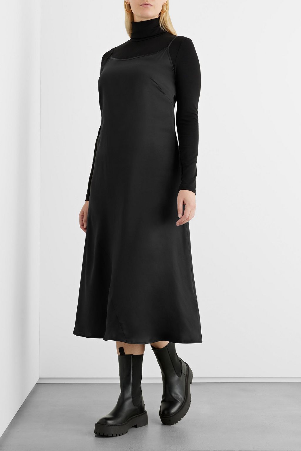 IRIS & INK Ella organic silk-satin midi slip dress