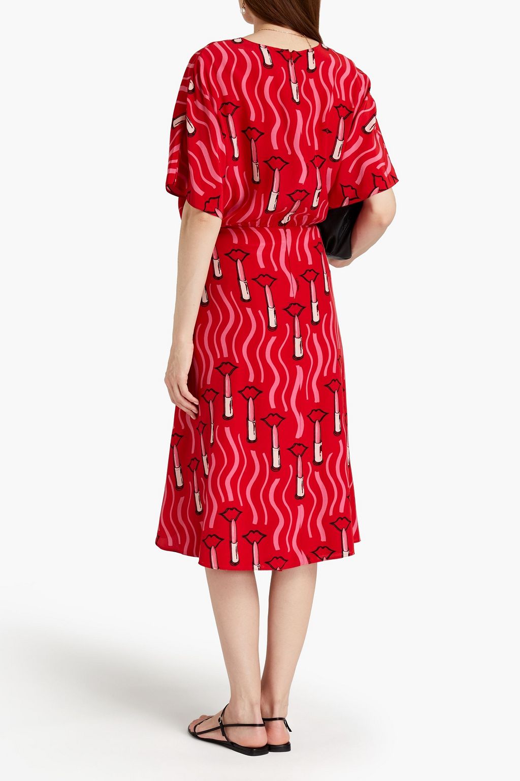 VALENTINO GARAVANI Printed silk-crepe wrap dress