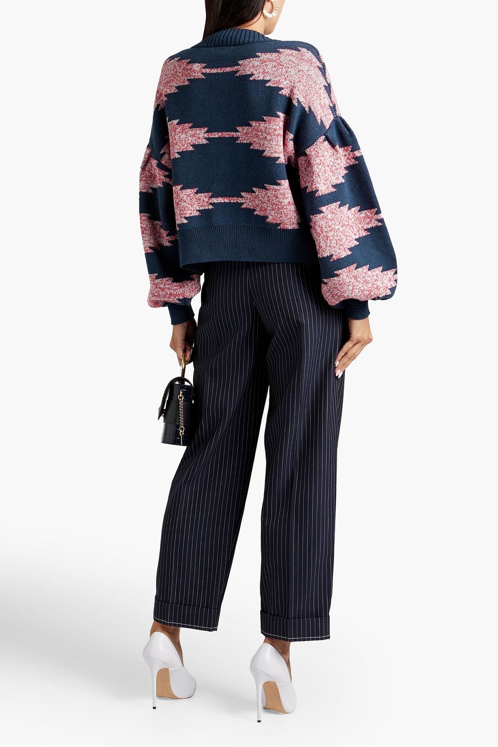SACHIN & BABI Landon jacquard-knit cotton-blend cardigan