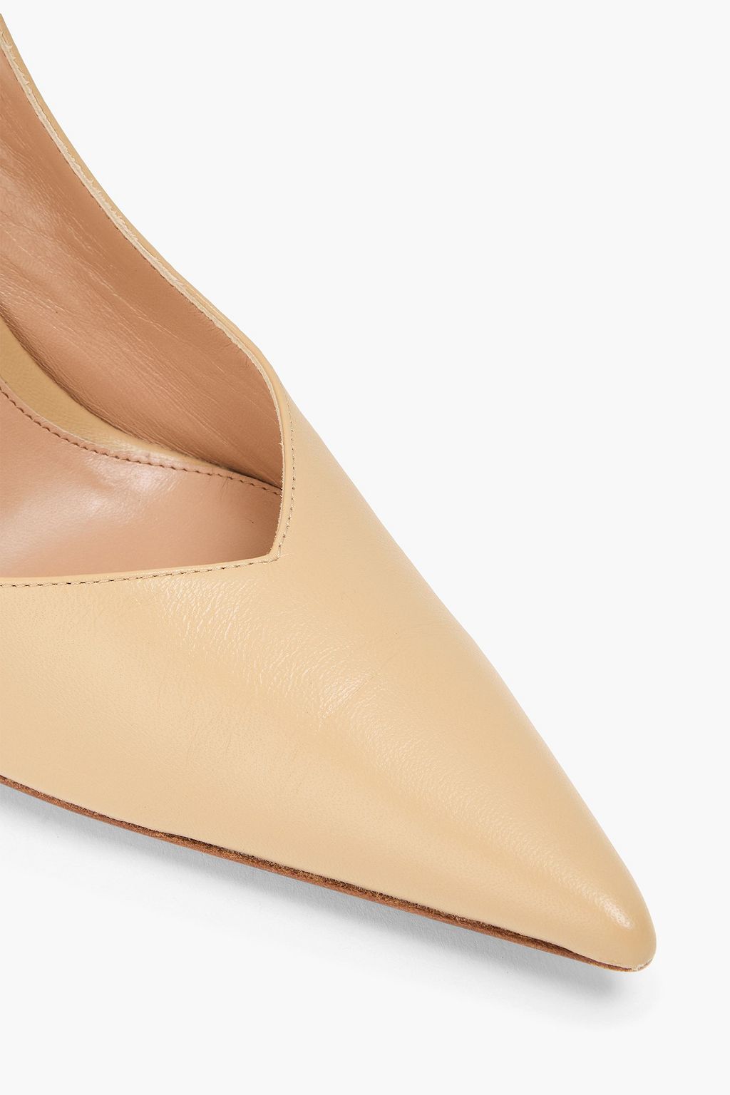 BOTTEGA VENETA Punta embellished leather slingback pumps