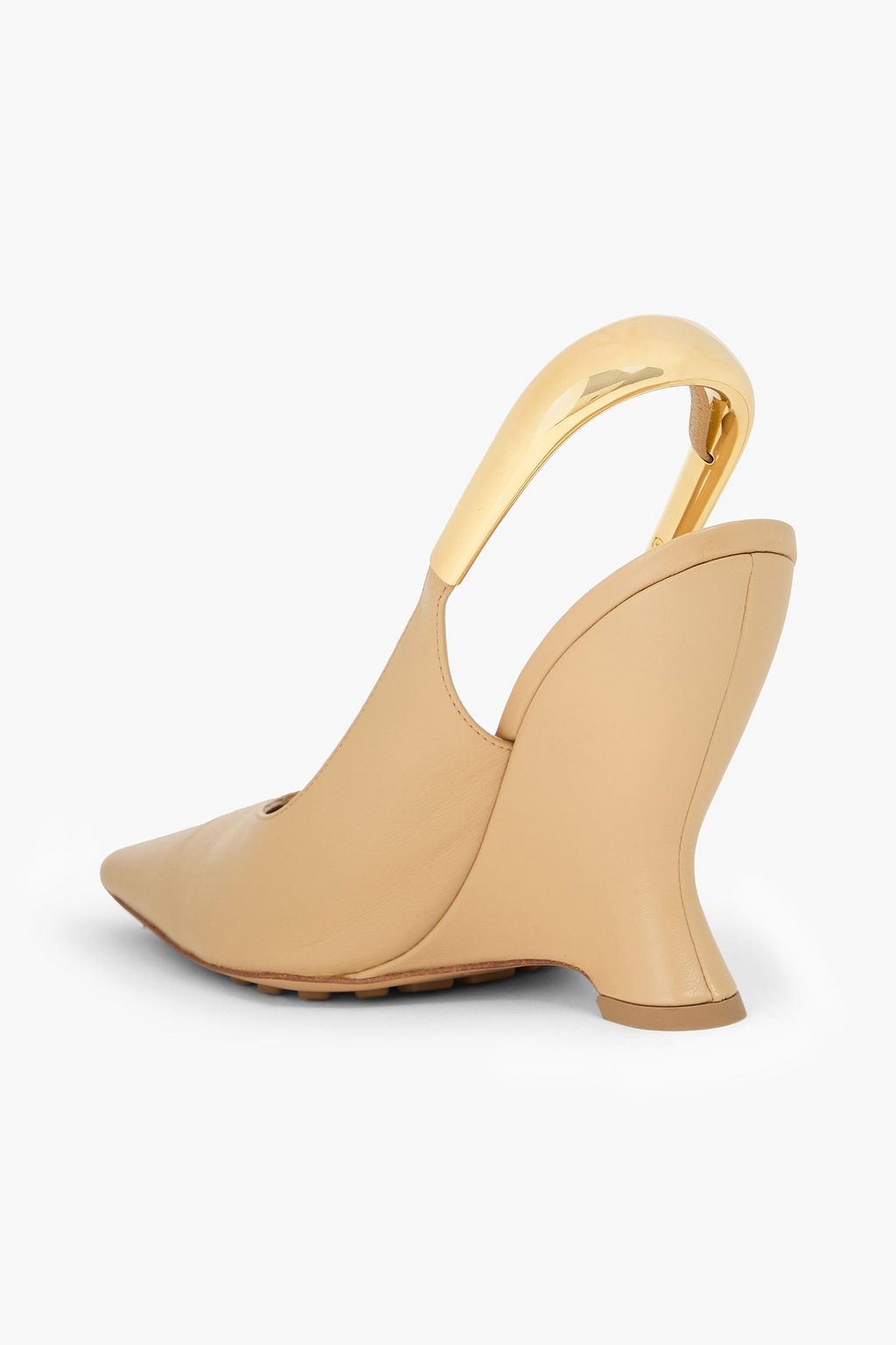 BOTTEGA VENETA Punta embellished leather slingback pumps