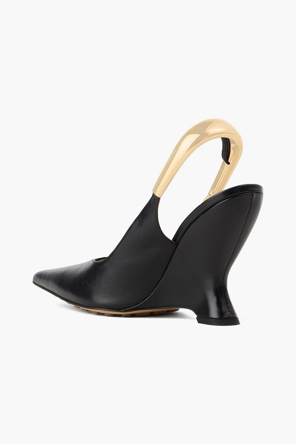 BOTTEGA VENETA Punta embellished leather slingback pumps