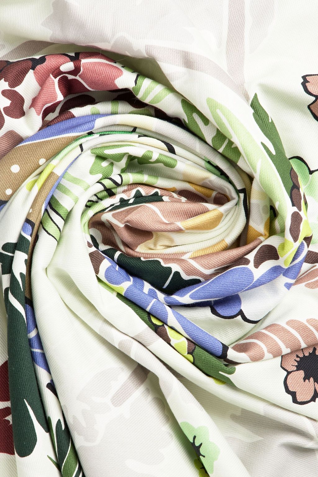 VALENTINO GARAVANI Floral-print cotton-twill scarf