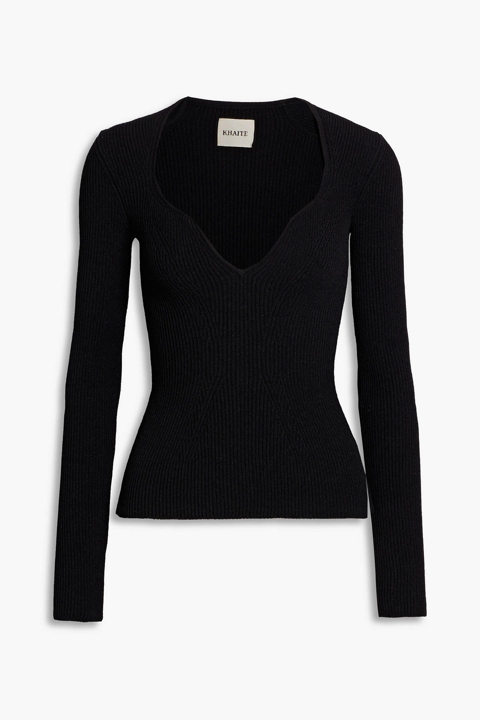 Khaite Kirah Ribbed-knitted Jumper In Black