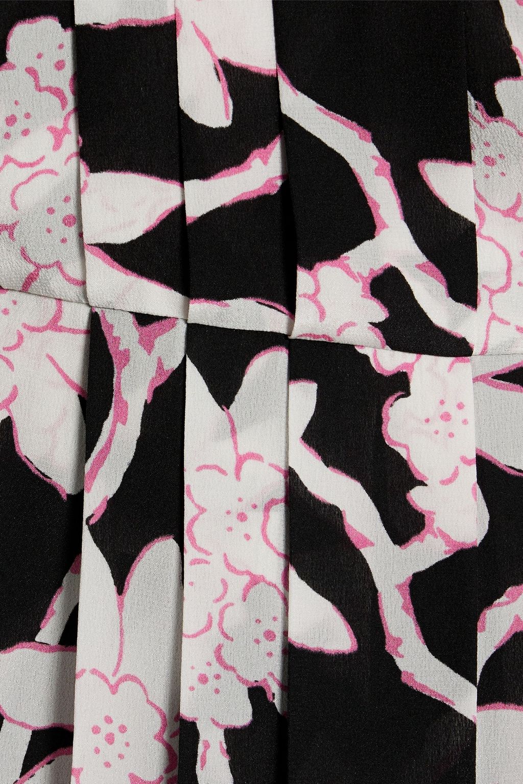 VALENTINO GARAVANI Pleated floral-print silk crepe de chine mini dress