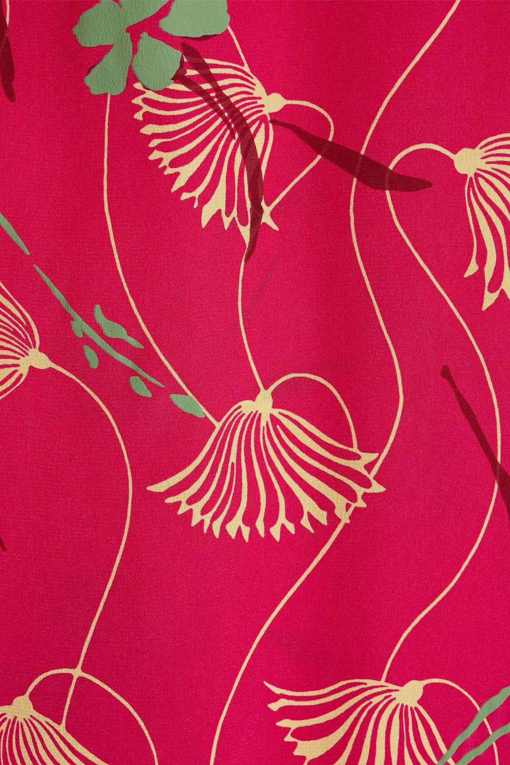 VALENTINO GARAVANI Pussy-bow floral-print silk crepe de chine dress