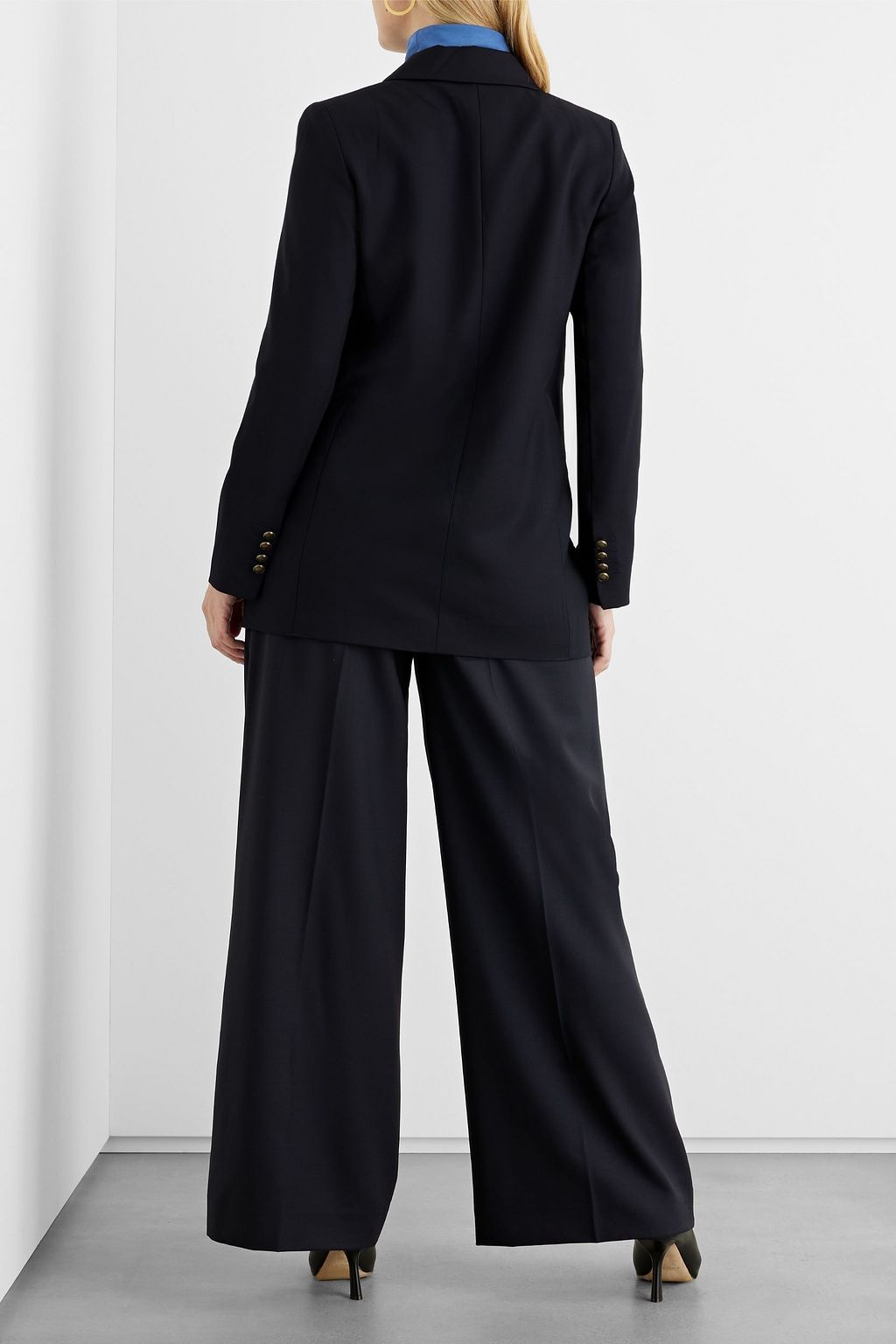 IRIS & INK Julia double-breasted wool-blend twill blazer
