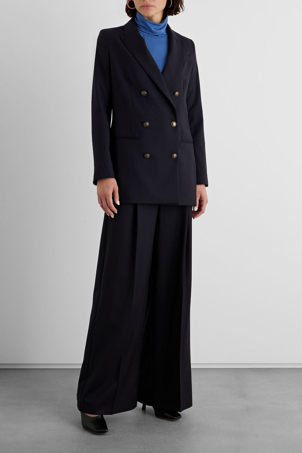 IRIS & INK Julia double-breasted wool-blend twill blazer