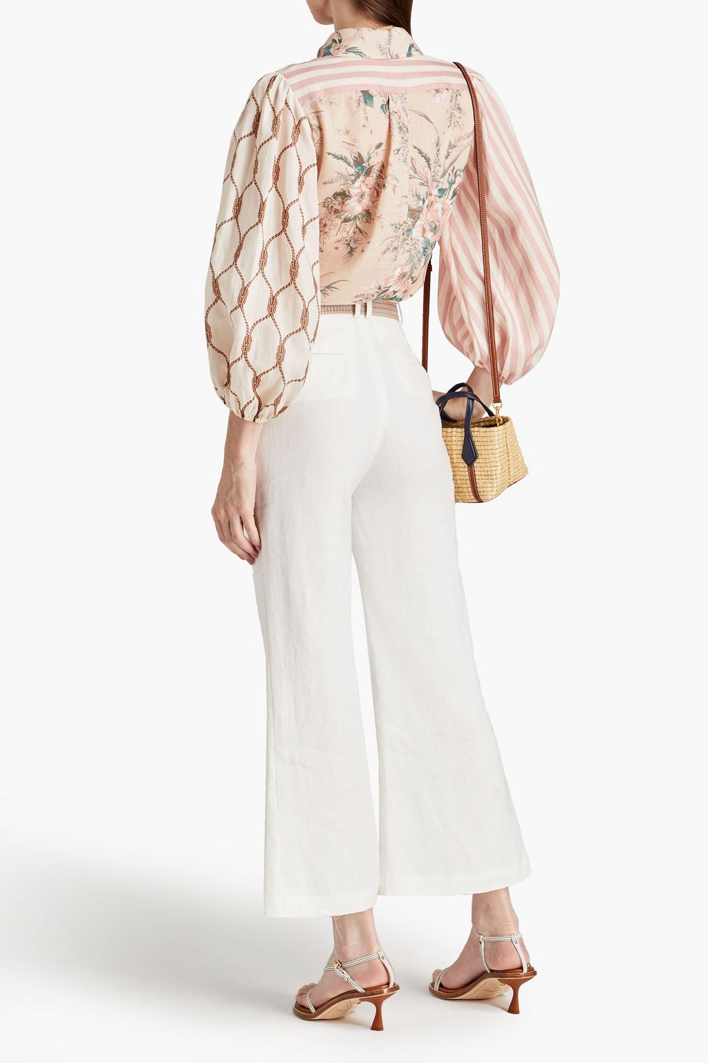 ZIMMERMANN Belted linen kick-flare pants