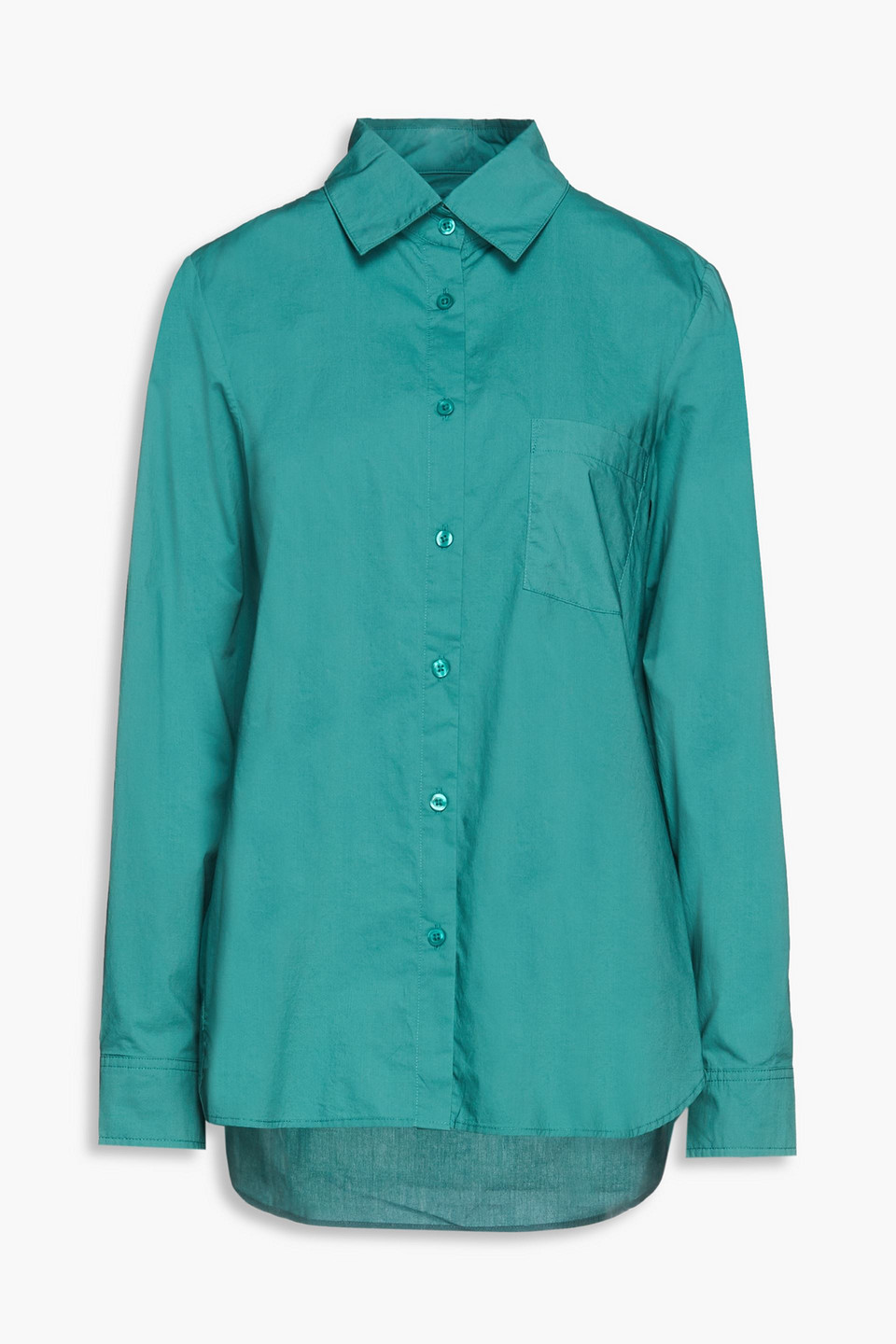 Onia Cotton-poplin Shirt In Jade