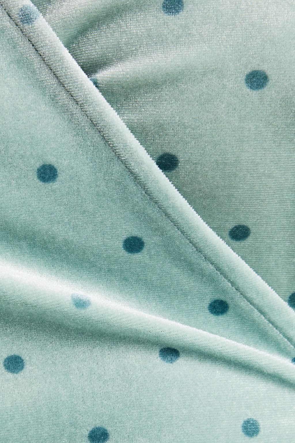 ROTATE BIRGER CHRISTENSEN Steffi polkadot stretchvelvet wrap top