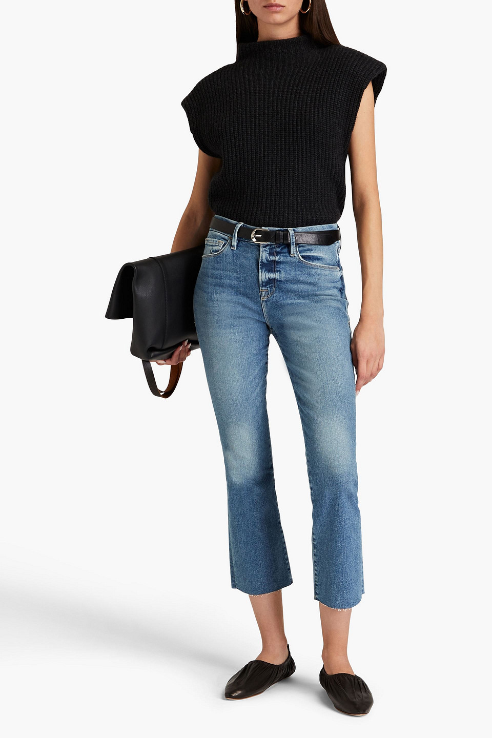 FRAME LE CROP MINI BOOT CROPPED HIGH-RISE BOOTCUT JEANS 3074457345633560680