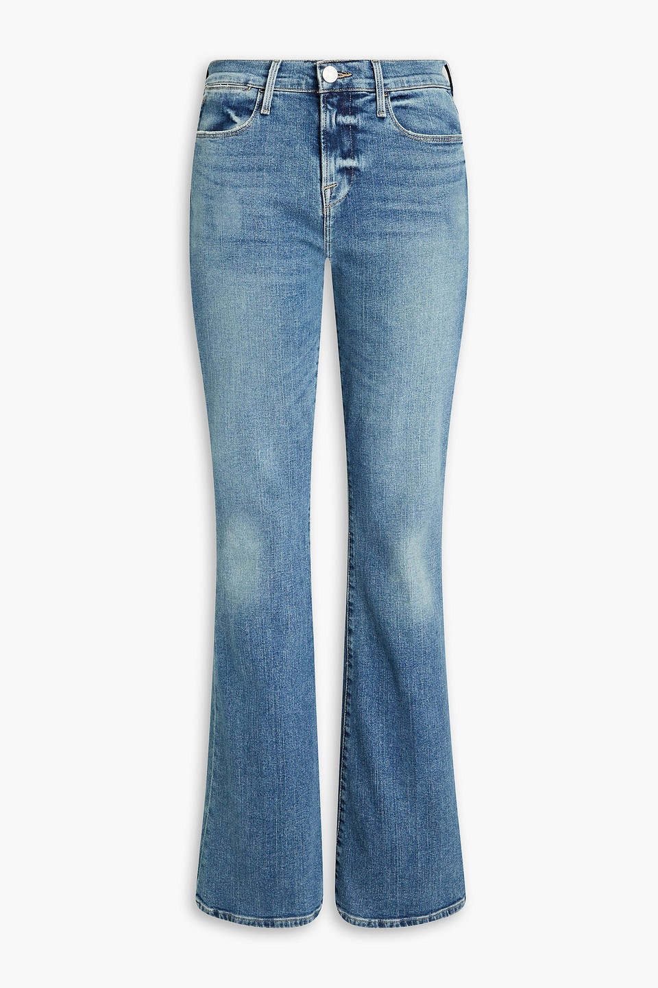 Frame Le High Flare High-rise Flared Jeans In Light Denim