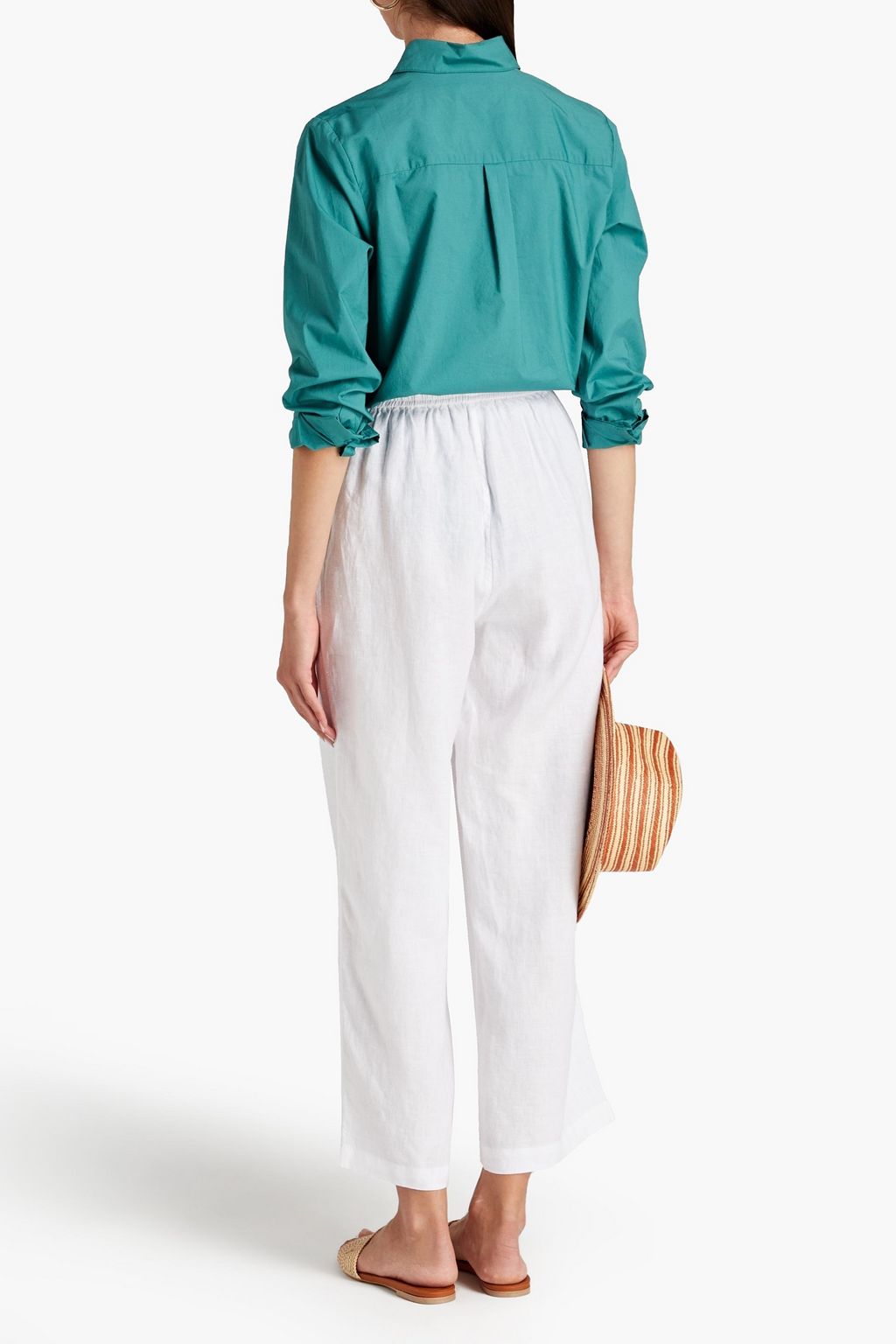 ONIA Cropped linen straightleg pants THE