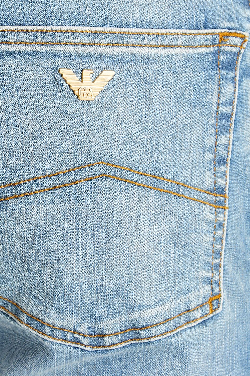 EMPORIO ARMANI Faded denim slim-leg jeans