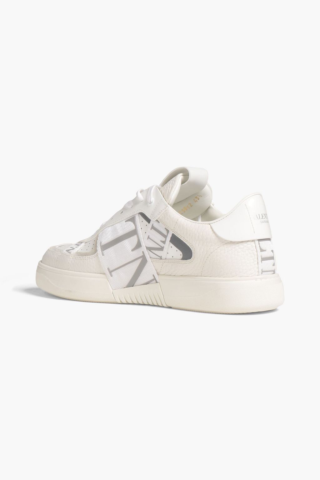 VALENTINO GARAVANI Perforated smooth and textured-leather sneakers