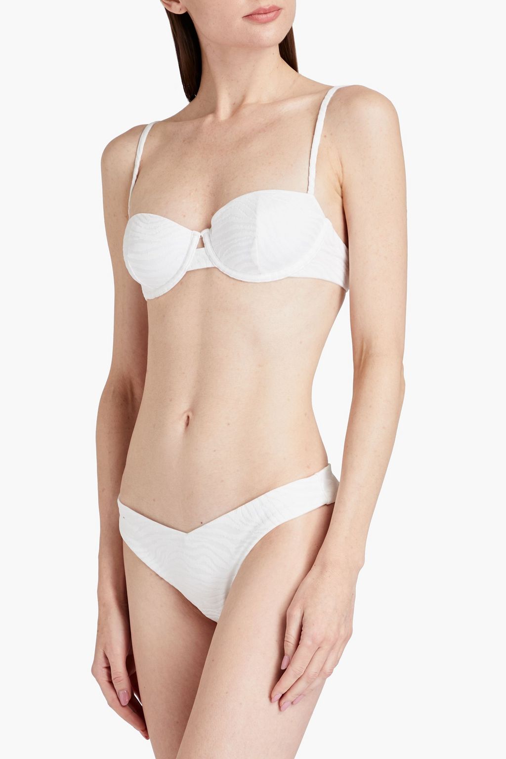 ONIA Dalia stretch-jacquard underwired bikini top
