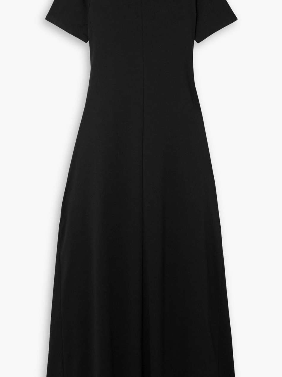 cutout cotton-poplin trimmed jersey maxi dress