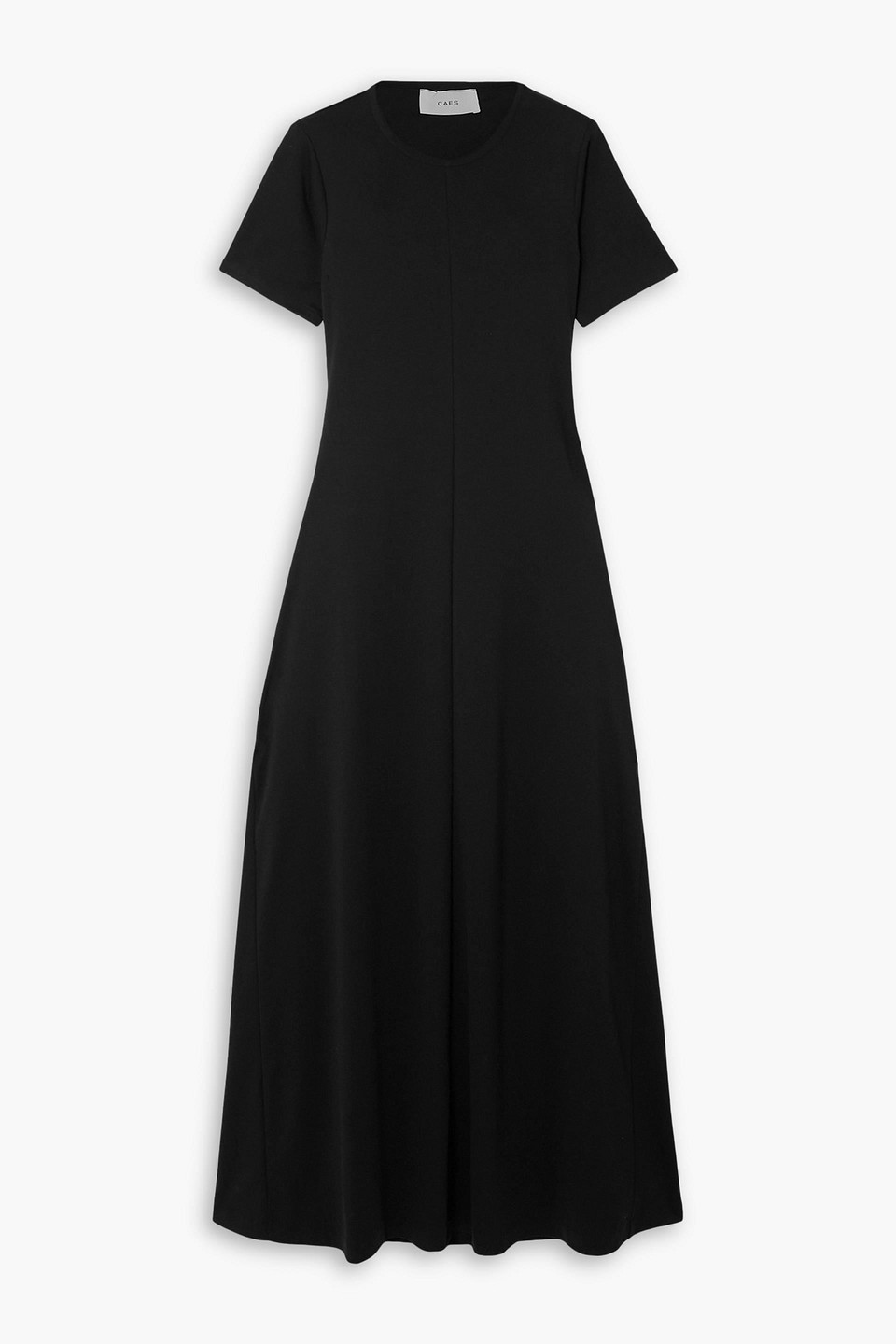 Caes Cutout Cotton-poplin Trimmed Jersey Maxi Dress In Black
