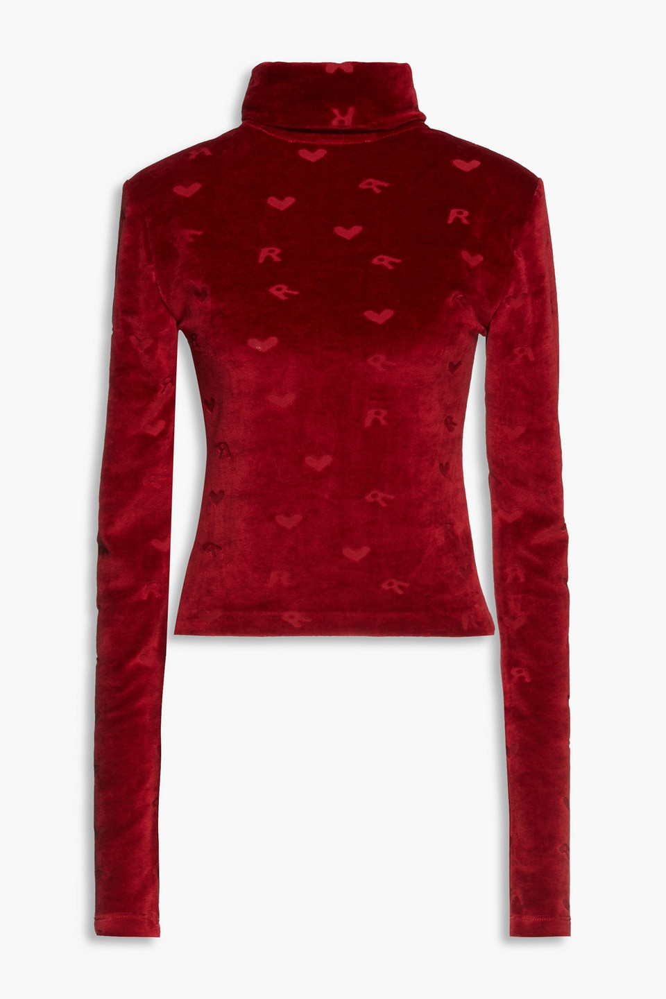 Rotate Birger Christensen Rotate Sunday 3 Mona Velvet Half-zip Top In Burgundy
