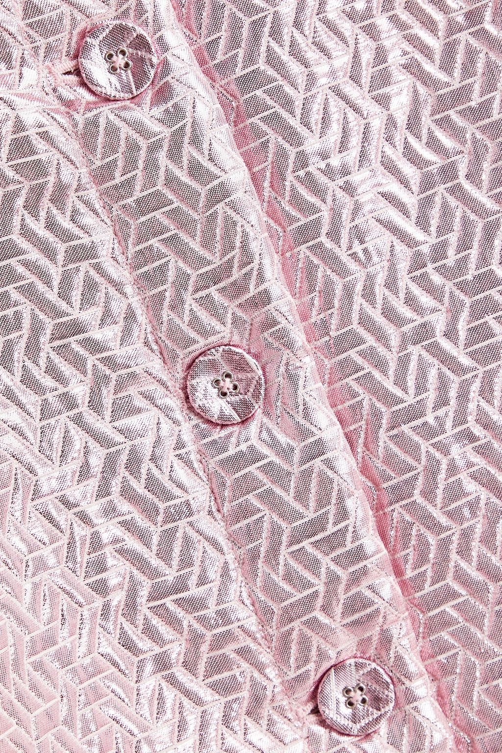 ROTATE BIRGER CHRISTENSEN 오버사이즈 메탈릭 패딩 자카드 코트