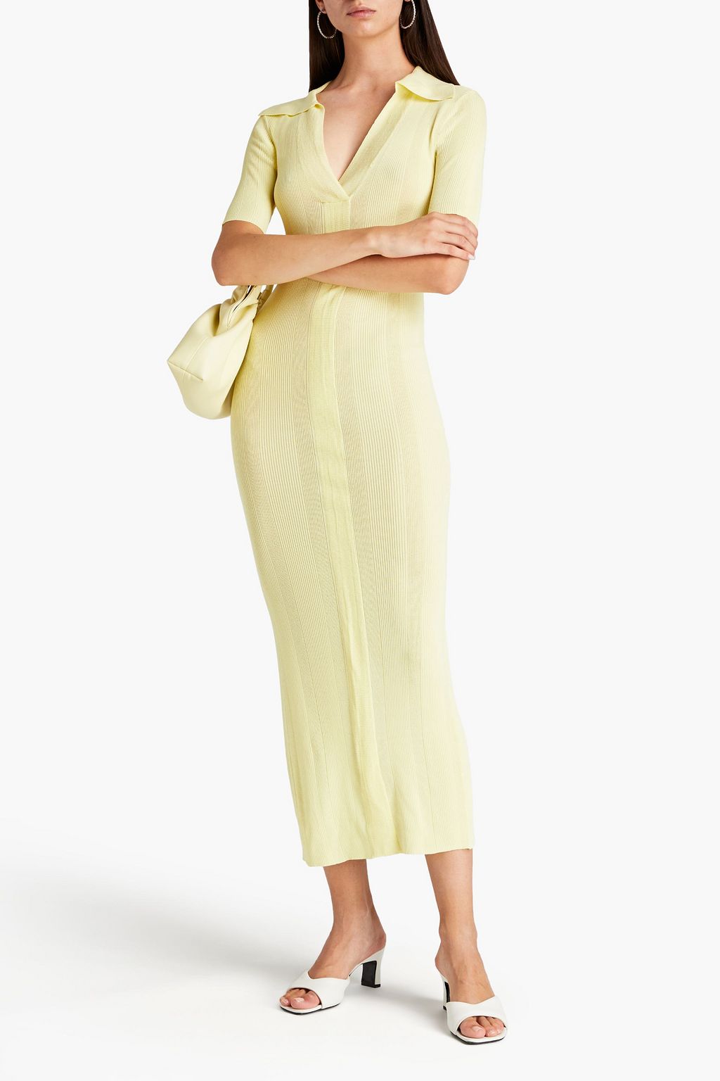 REMAIN BIRGER CHRISTENSEN リブ編みニット ミディワンピース