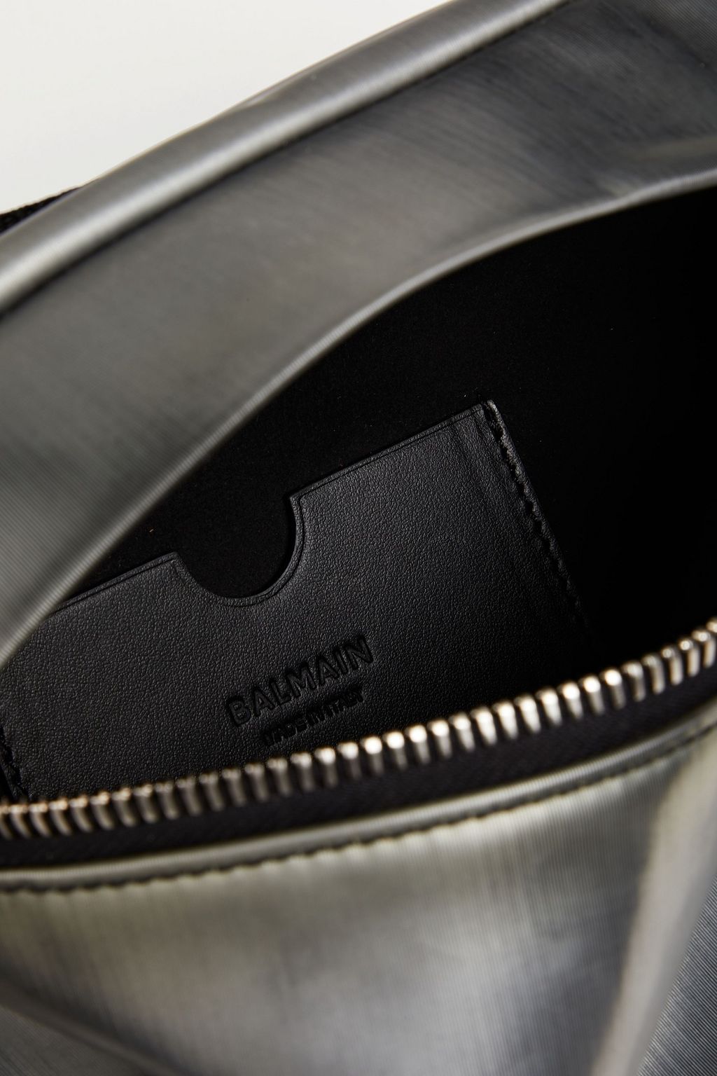 BALMAIN Printed leather belt bag