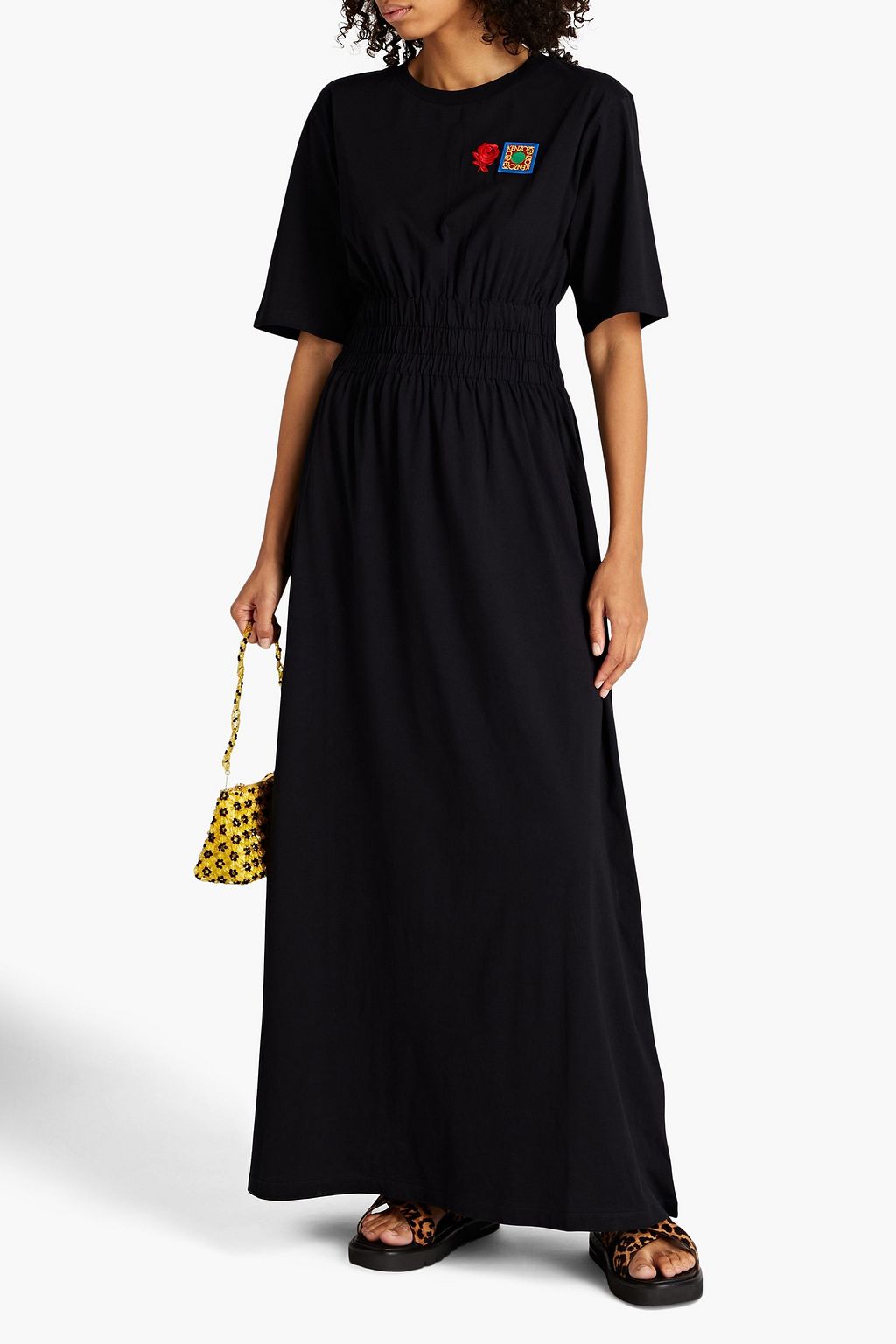 KENZO Embroidered cotton-jersey robe