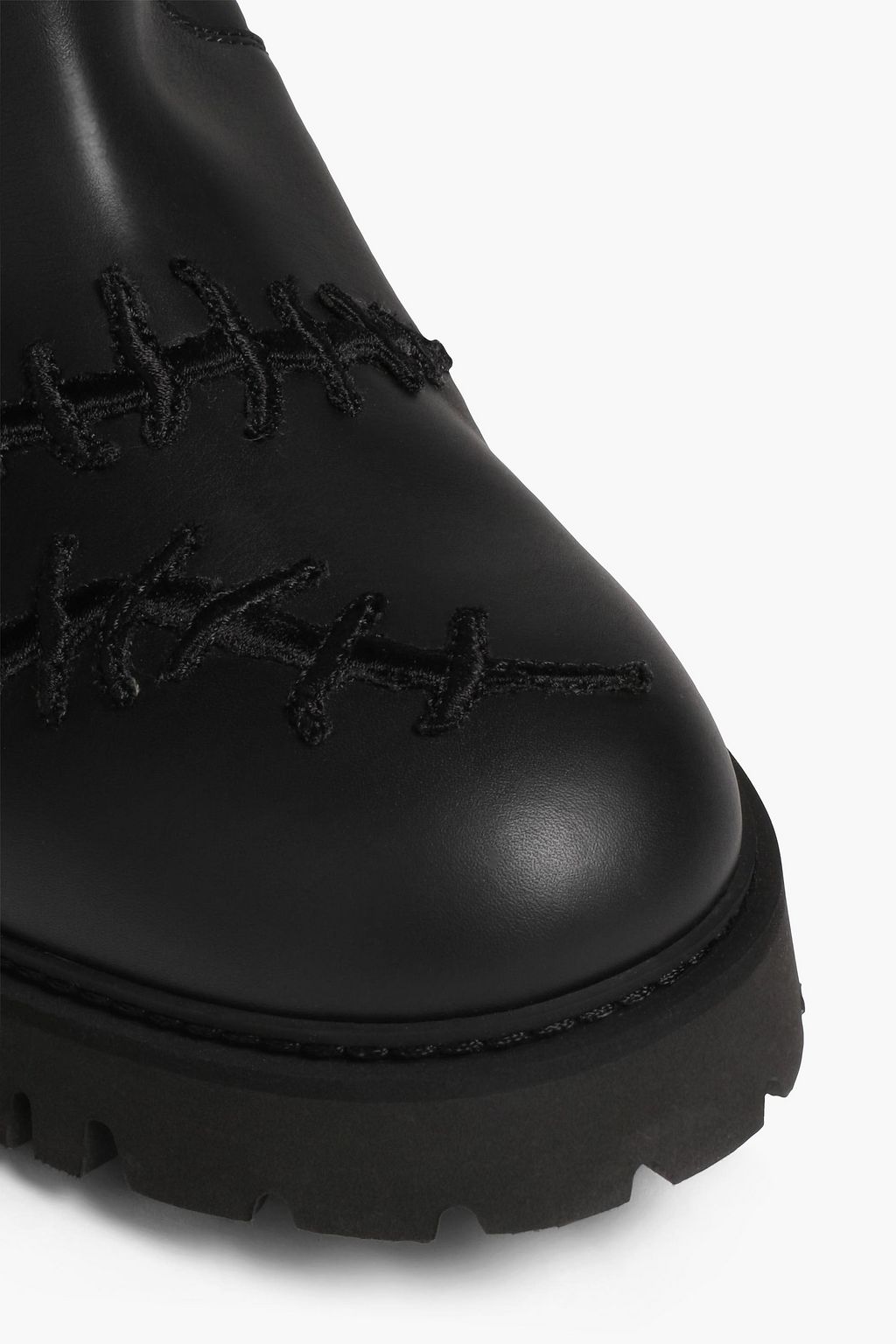 MOSCHINO Appliquéd leather boots