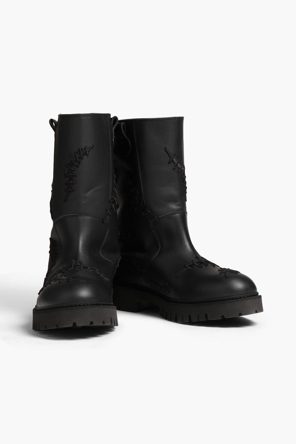 MOSCHINO Appliquéd leather boots
