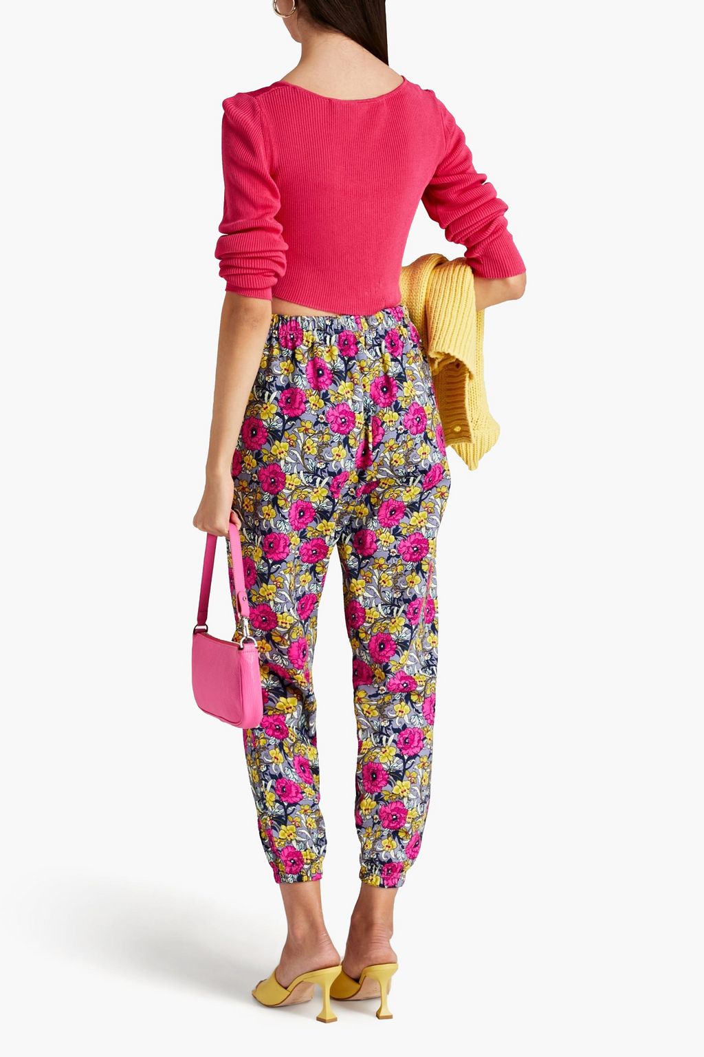 RHODE Crete floral-print cotton-fleece track pants