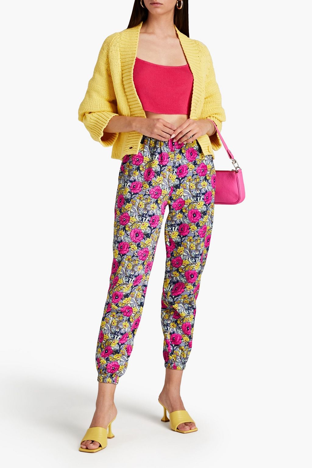 RHODE Crete floral-print cotton-fleece track pants