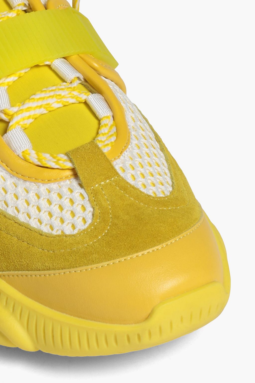 MOSCHINO Mesh, suede and leather sneakers