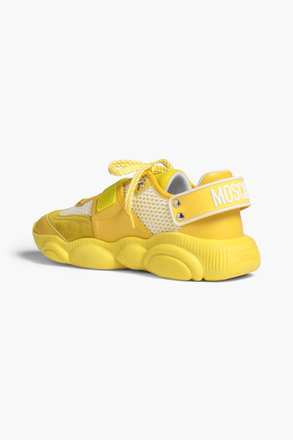 MOSCHINO Mesh, suede and leather sneakers