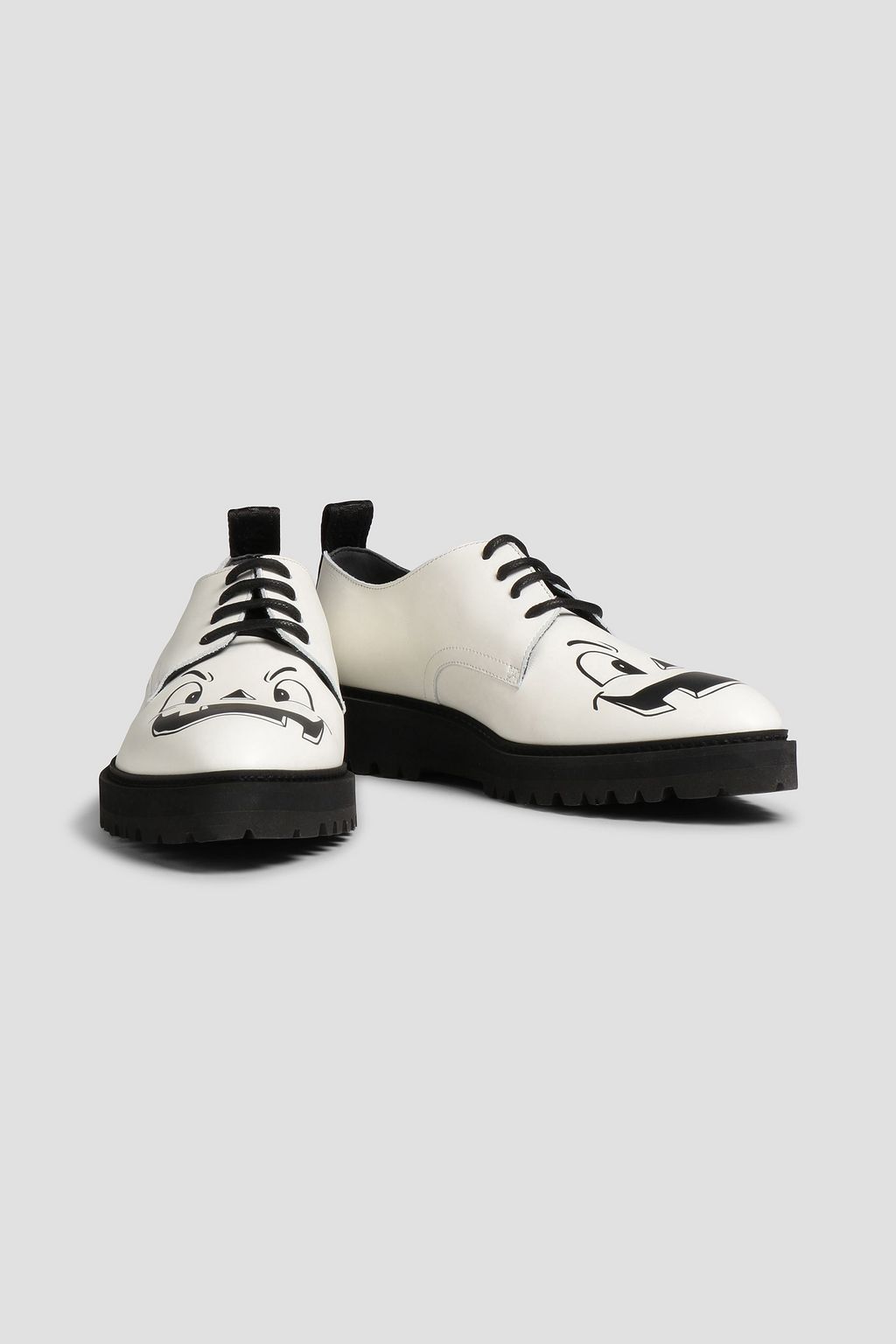 MOSCHINO Printed leather derby shoes