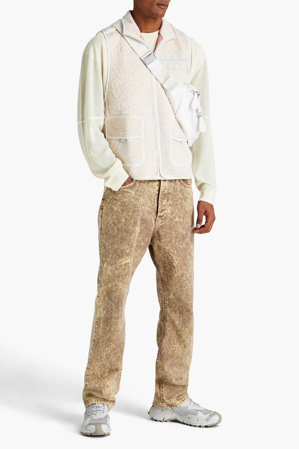 MCQ ALEXANDER MCQUEEN Shell-trimmed cloqué-jacquard vest