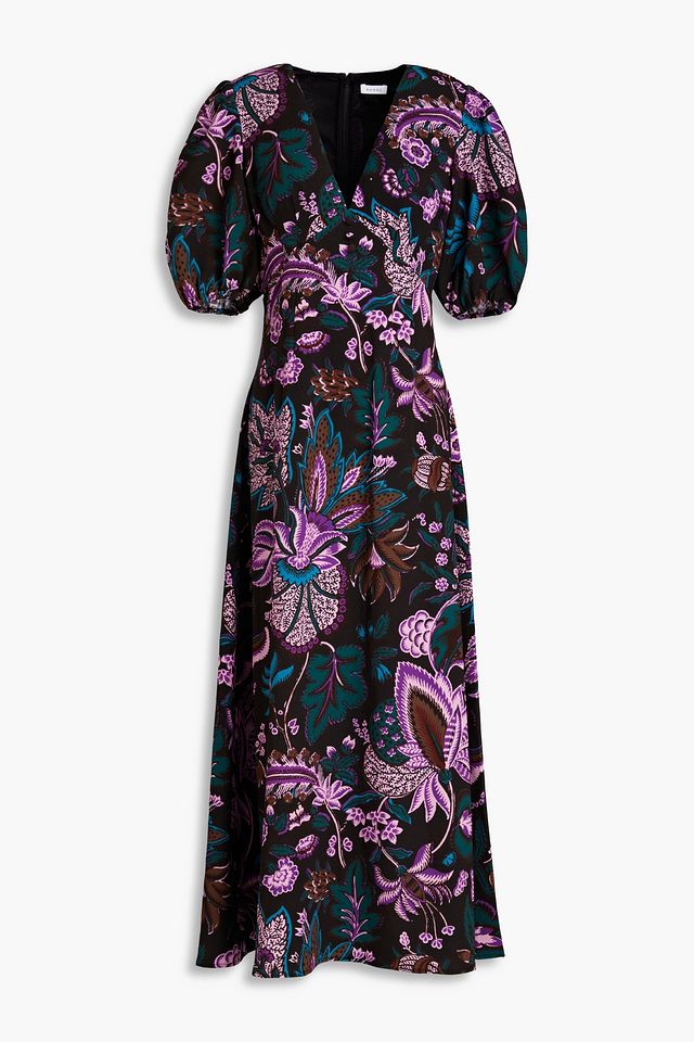 Irina floral-print crepe midi dress